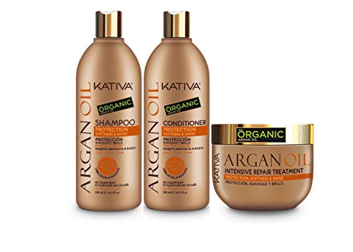 Kativa Argan Oil Protección Champú 500ml + Acondicionador 500ml + Mascarilla 250ml