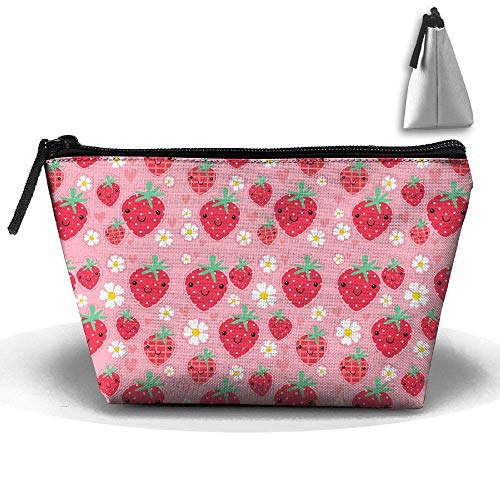 Kawaii Fresas Flores de Cerezo Rosa Bolígrafo Papelería Estuche de lápices Bolsa de Maquillaje cosmético