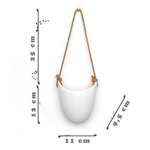 Kazai.® | Set de 3 floreros de cerámica | Blanco Brillante