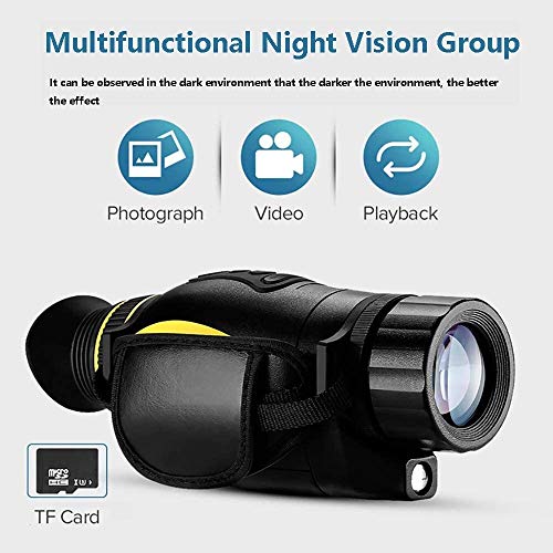 KDKDA Monocular de visión Nocturna, 4x35 visión Nocturna Digital de Alta definición con Scopes Recargable/Tomar Foto grabación de vídeo/for Naturaleza/Seguridad/Caza/Senderismo