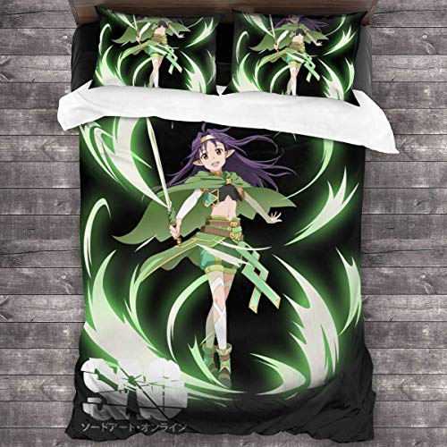 KDRW Funda de edredón Ropa de Cama y Ropa de Cama edredón y Funda de edredón Sword Art Online 3 Piece Bedding Set 86"" x70 Sword Art Online Decorative Duvet Cover Set (1 Quilt Cover 2 Pillowcases)