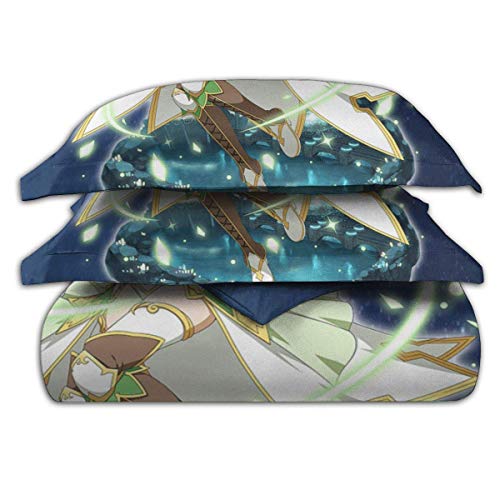 KDRW Funda de edredón Ropa de Cama y Ropa de Cama edredón y Funda de edredón Sword Art Online 3 Piece Bedding Set 86"" x70 Sword Art Online Decorative Duvet Cover Set (1 Quilt Cover 2 Pillowcases)