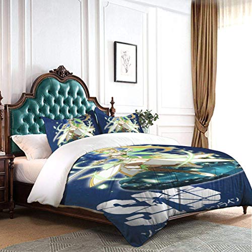KDRW Funda de edredón Ropa de Cama y Ropa de Cama edredón y Funda de edredón Sword Art Online 3 Piece Bedding Set 86"" x70 Sword Art Online Decorative Duvet Cover Set (1 Quilt Cover 2 Pillowcases)