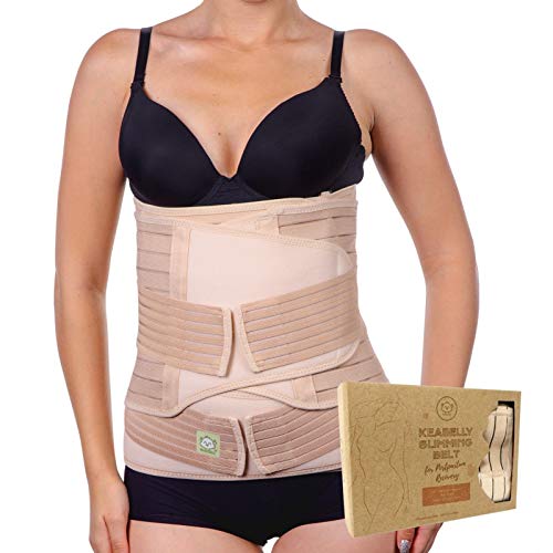 KeaBabies Envoltura De Recuperación De Apoyo del Vientre Posparto 3 en 1 - Banda De Vientre para Posnatal, Embarazo, Maternidad - Fajas para Mujeres Body Shaper (Classic Ivory, X-Large)