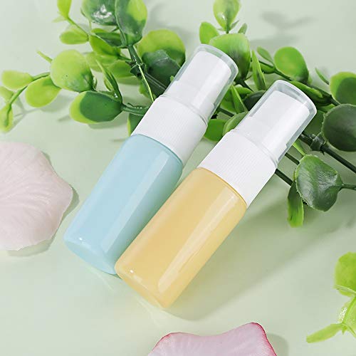 KEECARLY 5pcs Botella de Spray Botellas Reutilizables Mini Recargables Pequeño vacíos de Botellas de Perfume de Cristal del Aceite Esencial de Viajes envase cosmético (10 ml) (Color : Random Color)