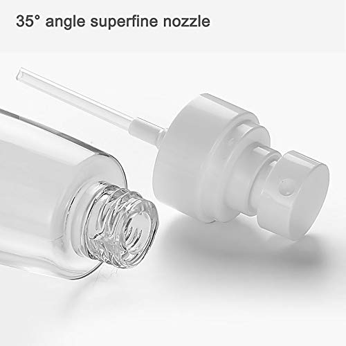 KEECARLY Botellas del Recorrido fijaron 50ml Fina Niebla de pulverización Botellas Botellas rellenables Pequeño Claro vacío plástico Tamaño de Viaje Botellas Ideal for cosmética, perfumería 3 Piezas
