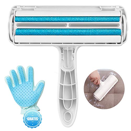 Keello Cepillo Pelo Gato&Pelos Perro+Guante de Mascotas Quita Pelos y Rodillos Cepillo Removedor de Pelo para Mascotas de Pelaje para Perro y Gato Pelo para Animales