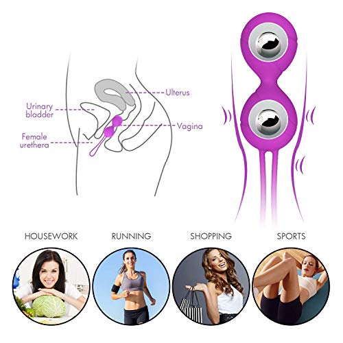 Kegel Balls-ajuste de los ejercicios de control de la vejiga femenina y del suelo pélvico: juego de 5 bolas de silicona premium Ben Wa Bolas de entrenamiento pélvico para principiantes y avanzados