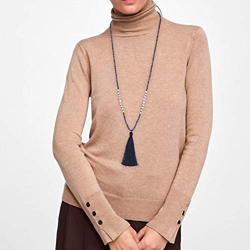 KELITCH Collar De Cuentas De Hematita con Perlas De Concha De Borlas Hechas A Mano Colgantes De Perlas Collares Gargantillas Joyería para Mujeres (Negro D)