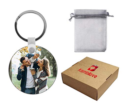 Kembilove Llavero Personalizado con Foto - Llavero con Foto Personalizado en Forma de circulo - Regalo Original para San Valentín, Aniversarios, Cumpleaños