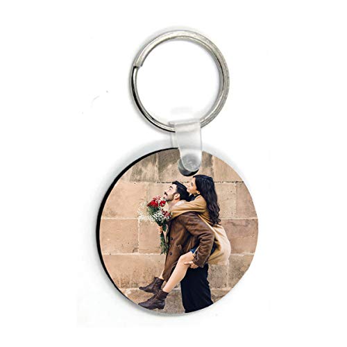 Kembilove Llavero Personalizado con Foto - Llavero con Foto Personalizado en Forma de circulo - Regalo Original para San Valentín, Aniversarios, Cumpleaños