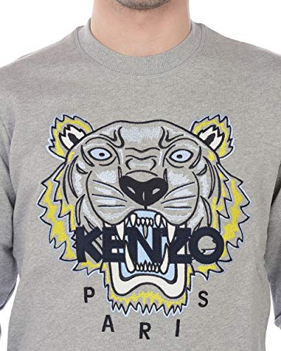 Kenzo - Sudadera Hombre 4XA5SW001 4XA 5SW001 Sudadera Grigio Tiger Sudadera CLÁSICA XXL