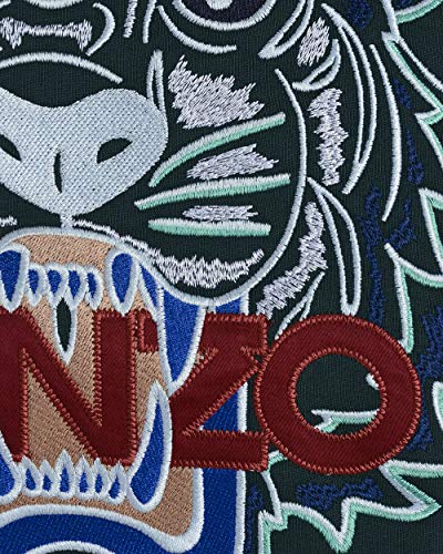 Kenzo - Sudadera Hombre 4XA5SW001 Sudadera Verde Tigre Sudadera CLÁSICA S