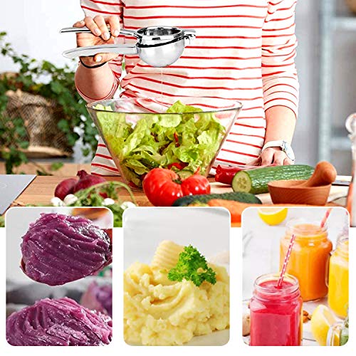 KEPEAK Nuevos Exprimidores Manuales, DIY Herramienta Extractora de Cítricos Inoxidable, Exprimidor de Limón Portátil, Extracción Rápida/Eficiente para Interiores y Exteriores (L)