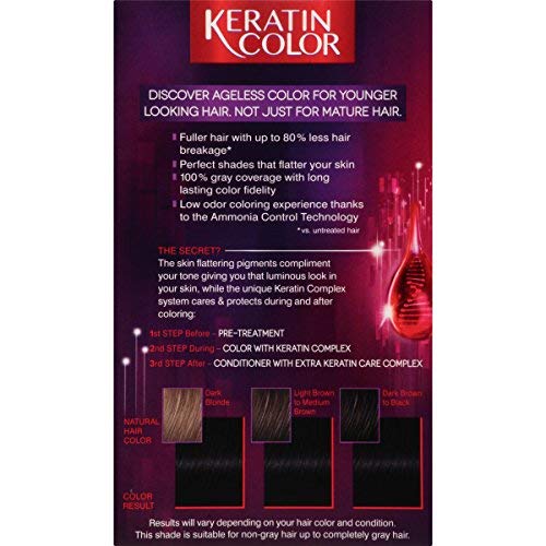 Keratin Color Cream Coloración del Cabello 5.0 Castaño Claro - 3 Unidades