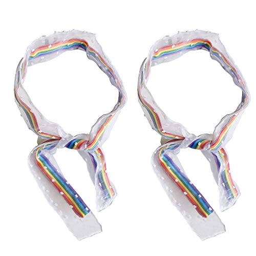 KESYOO 1 Juego / 2 Piezas Arco Iris Diadema Elegante Práctica Moda Banda para El Cabello Cabello Aro Broche para Damas Mujeres Niñas