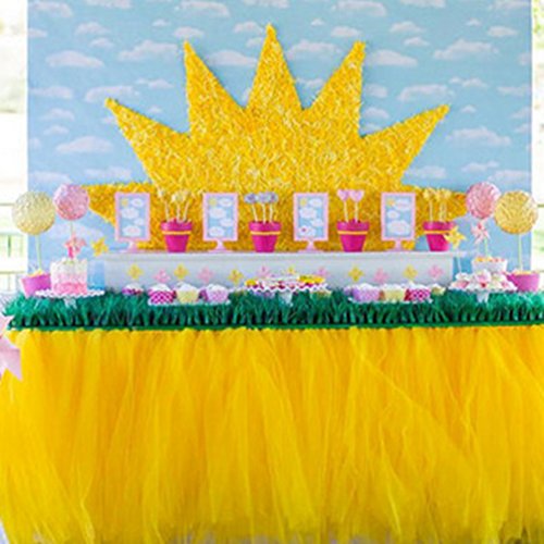 Ketamyy Tul Romance Tutu Falda De Mesa De Tul para Mesa De Boda Decoración De Cumpleaños De Princesa, Improvisación De Boda Navidad Día De San Valentín Baby Shower Amarillo 100cm*80cm