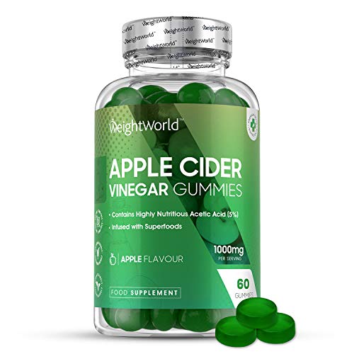 Keto Gominolas Vinagre De Manzana, 1000mg 60 Gominolas Vegana - Suplemento Detox Natural con Ácido Acético y Vitamina B, Para Perder Peso y Acelerador Metabolismo Natural, Sabor Manzana Natural