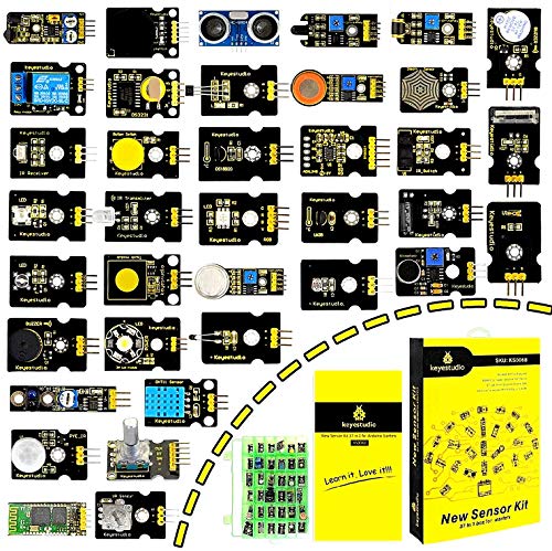 KEYESTUDIO 37-en-1 Pack de Kit de Módulos Sensores con Tutorial Gratis en PDF para Arduino Project, Mega , UNO, Nano, Sensor Sensores Kit, Raspberry Sensores Kit
