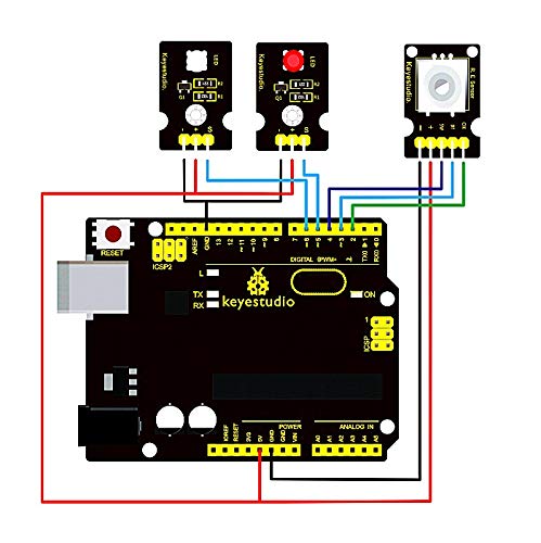 KEYESTUDIO 37-en-1 Pack de Kit de Módulos Sensores con Tutorial Gratis en PDF para Arduino Project, Mega , UNO, Nano, Sensor Sensores Kit, Raspberry Sensores Kit