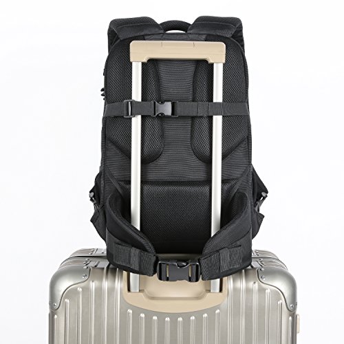 K&F Concept - Mochila Fotografía Impermeable con Gran Capacidad para Cámara Canon Nikon Sony Ordenador Portátil de 15.6” con Funda para Lluvia