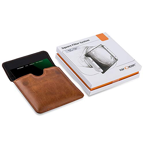 K&F Concept ND8 - Filtro Cuadrado ND Full ND8 100x100x2.0mm 3 Pasos con Funda de Cuero