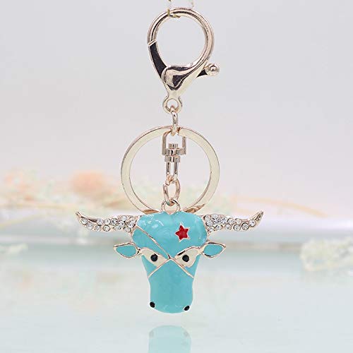 KFYOUXIN Tauro Llavero Multicolor Coche Regalo Llavero Mujer maletín Colgante