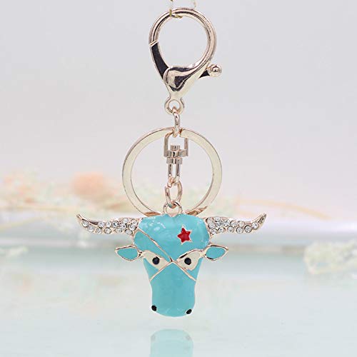 KFYOUXIN Tauro Llavero Multicolor Coche Regalo Llavero Mujer maletín Colgante