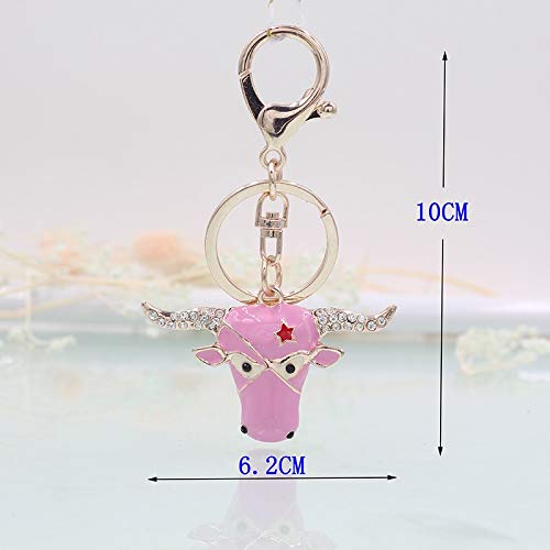 KFYOUXIN Tauro Llavero Multicolor Coche Regalo Llavero Mujer maletín Colgante