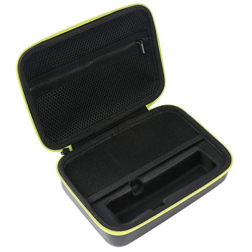 Khanka Duro Viaje Estuche Bolso Funda para Braun MGK3021 /MGK5080 /MGK3085 /MGK3080 Recortadora Barba (estuche solo) (Cremallera verde)
