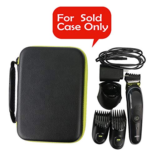 Khanka Duro Viaje Estuche Bolso Funda para Braun MGK3021 /MGK5080 /MGK3085 /MGK3080 Recortadora Barba (estuche solo) (Cremallera verde)