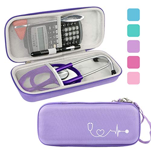 Khanka Duro Viaje Estuche Bolso Funda para estetoscopio 3M Littmann Classic Fonendoscopio (Púrpura)