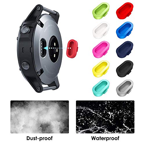 KIMILAR Cargador Compatible con Garmin Vivoactive 3/3 Music/ 4 /4S/ Fenix 6 /6s/6x Pro/ 5 /5S/5X/5X Plus/Instinct/Forerunner 935, Cable de Carga USB Repuesto + [10pcs] Tapones de Polvo de Silicona