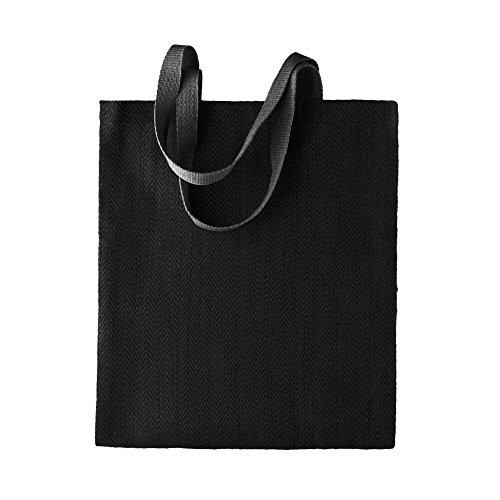 KiMood - Bolsa de yute con diseño para mujer (Paquete de 2) (Talla Única) (Negro)