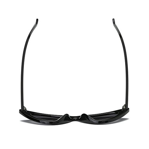 kimorn Ojos De Gato Gafas De Sol Para Mujer Clout Goggles Bisagras De Metal Plástico Marco K0566 (Negro)
