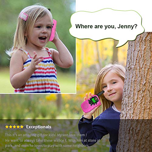 Kimy Walkie Talkie Niños 3 4 5 6 7 8 9 Años, Regalos Niñas 3-12 Años Juguetes para Niños de 3-12 Años Regalos Niña 3-12 Años Juguetes Niña Regalos Cumpleaños Niños Regalos Navidad Niña Rosado