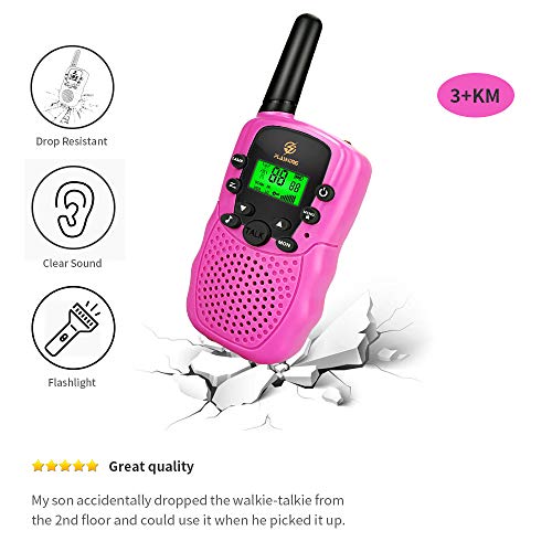 Kimy Walkie Talkie Niños 3 4 5 6 7 8 9 Años, Regalos Niñas 3-12 Años Juguetes para Niños de 3-12 Años Regalos Niña 3-12 Años Juguetes Niña Regalos Cumpleaños Niños Regalos Navidad Niña Rosado