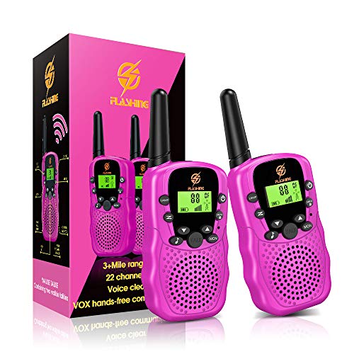 Kimy Walkie Talkie Niños 3 4 5 6 7 8 9 Años, Regalos Niñas 3-12 Años Juguetes para Niños de 3-12 Años Regalos Niña 3-12 Años Juguetes Niña Regalos Cumpleaños Niños Regalos Navidad Niña Rosado