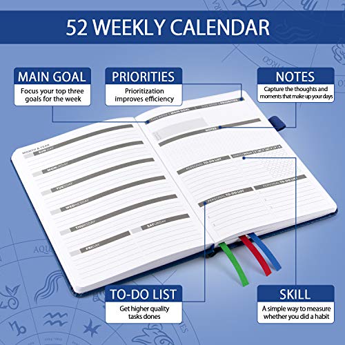 KinCam Agenda 2020 2021, A5 Agenda Escolar 2020-2021 Semana Vista, Monthly Weekly Planner sin Fecha para Trabajo, Estudio y Producción - 8.5 ” x 5.7 ”