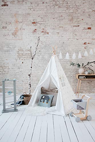 Kindsgut Manta para Niños, Manta Suave para Bebes, con nubes, Algodón, 80 x 100 cm, Manta Acogedora para Bebes/Niños pequeños, ecológico y libre de contaminantes