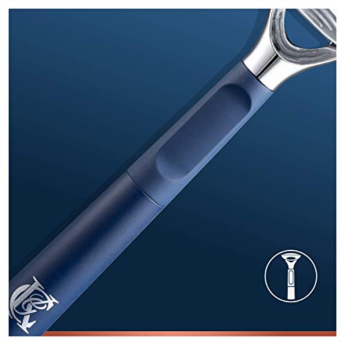 King C Gillette - Máquina De Afeitar De 5 Hojas Para Afeitar Y Perfilar Para Hombre Mango De Maquinilla + 1 Recambio Con Recortadora De Precisión Integrada Y Mango Premium