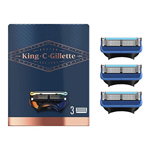 King C. Gillette - Recambios de cuchillas, afeitado y contorno, 3 recambios
