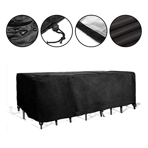 king do way Fundas Muebles Jardin 213x 132x74cm, Funda para Mesa y Silla para Sofa de Jardin, al Aire Libre, Patio, Plazas Funda para Sofa de Esquina, 420D Poliéster, Resistente UV, in PVC
