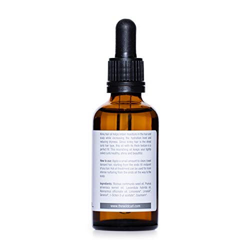 Kinky Castor Oil - Aceite Para Prevenir la Rotura del Cabello, Agrega Fuerza y Hidratación | 50ml | Para Pelo Afro | Sin Sulfatos, Vegano y 100% Natural | Aceite de Castro y Romero | The Wild Curl