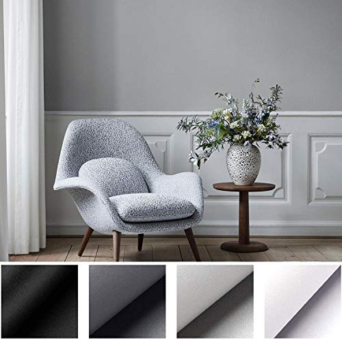 KINLO 61 * 500cm Pegatinas Decorativas de Puerta Muebles Vinilo Papel Adhesivo Gris Claro Mate Aumento del Grosor Pintado Pared Impermeable de PVC para Dormitorio/Sala/Aparador, a Prueba de Agua