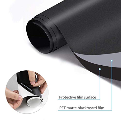 KINLO Única Imagen OSO Bonito Pizarra de Tiza Adhesiva Fácil de Limpiar Vinilo Papel Pintado Pared para Cultivar Talento de Niños Chicas Regalo Juego Pintar Escuela Habitación 65.6x92cm Rollo de PVC