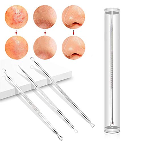 Kit de 6 pinzas extractoras para remover puntos negros, kit de herramientas para extraer granos de comedón, acné, granos y puntos negros, fácil para la piel de la nariz sin riesgo de imperfecciones