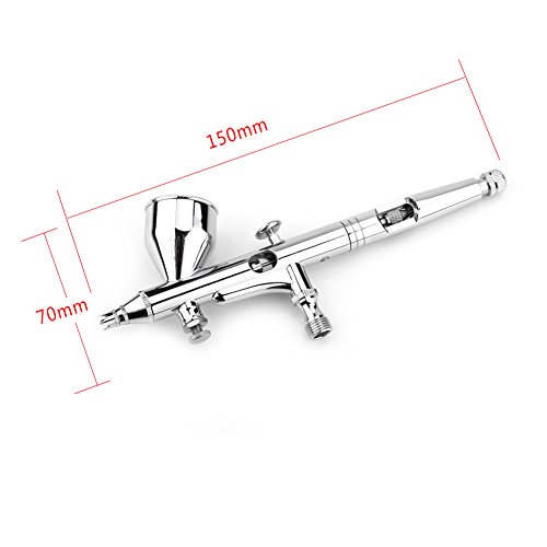 Kit de aerógrafo, 0,2 mm de gravedad, juego de aerógrafo de doble acción para decoración de pasteles, maquillaje, arte de uñas