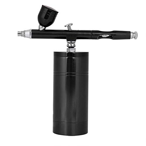 Kit de aerógrafo de pintura con compresor Mini compresor de aire pistola de pulverización portátil para uñas(black)