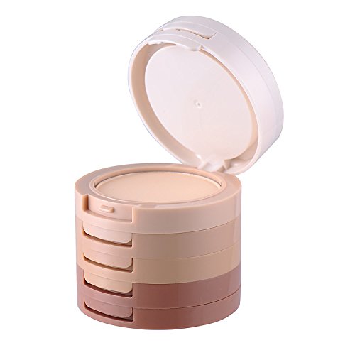 Kit de maquillaje de 5 colores, contorneador e iluminador, polvos compactos